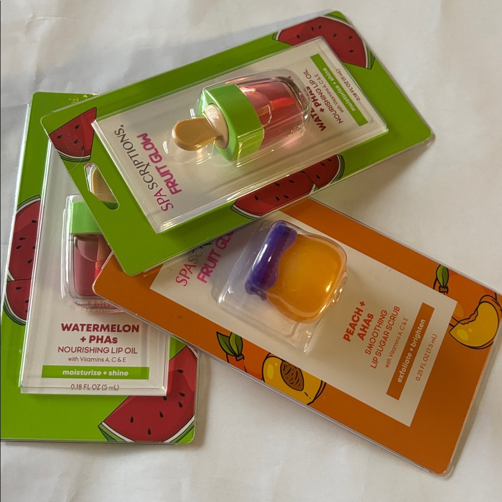 PEACH+AHAs Smoothing Lip SUGAR SCRUB and WATERMELON+PHAs NOURISHING Lip Oil